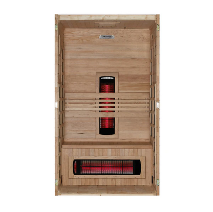 Dynamic Santorini 1-2-Person Full Spectrum Near Zero EMF (Under 3MG) FAR Infrared Sauna (Canadian Hemlock)