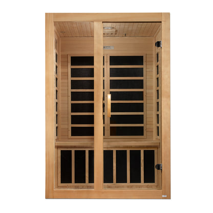 Dynamic Santiago 2-person Low EMF (Between 5-10MG) FAR Infrared Sauna (Canadian Hemlock)amic Santiago 2-Person Full Spectrum Near Zero EMF (Under 3MG) FAR Infrared Sauna (Canadian Hemlock)