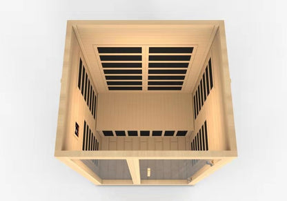 Dynamic Santiago 2-person Low EMF (Between 5-10MG) FAR Infrared Sauna (Canadian Hemlock)amic Santiago 2-Person Full Spectrum Near Zero EMF (Under 3MG) FAR Infrared Sauna (Canadian Hemlock)