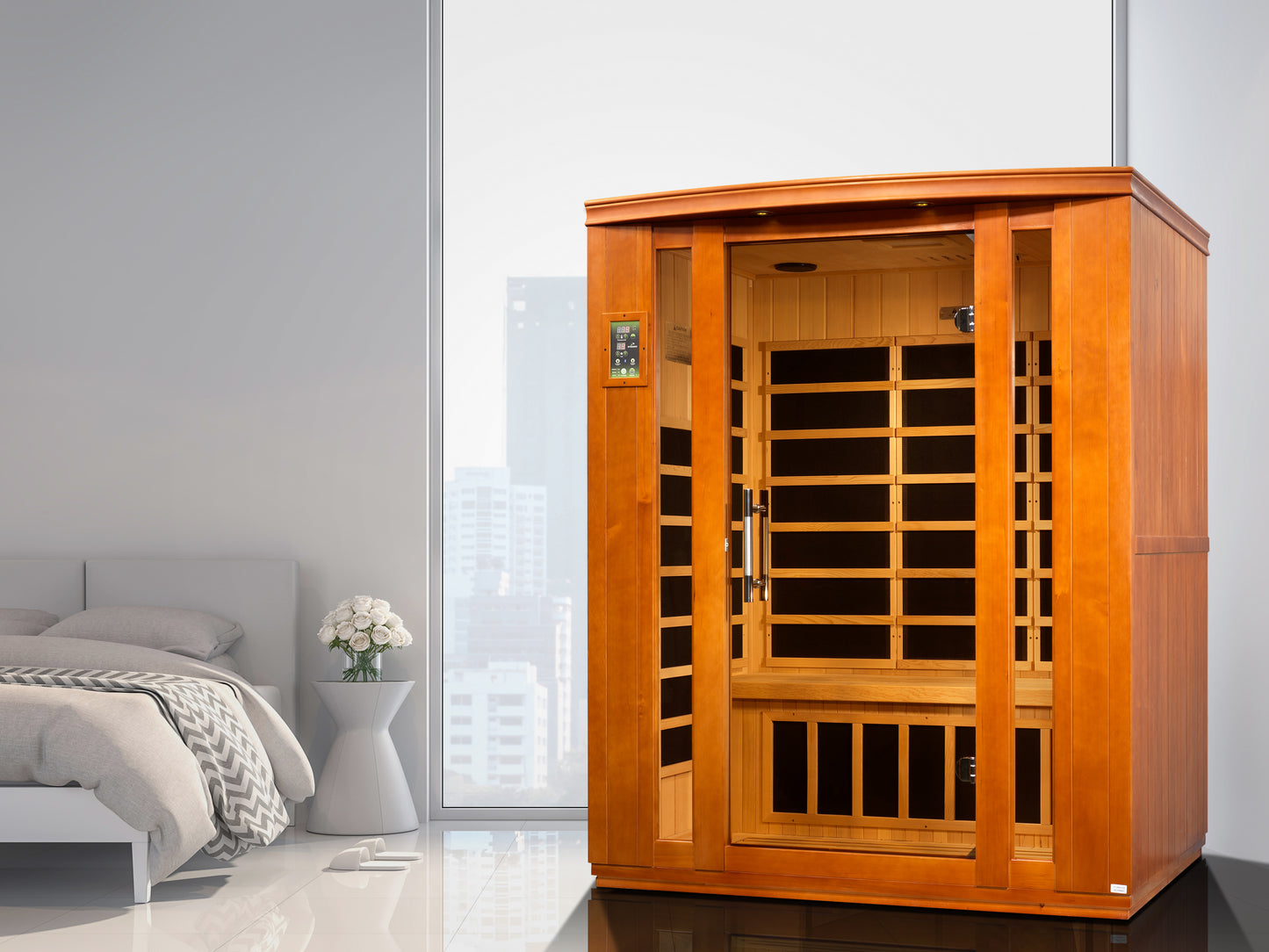 Dynamic Bellagio 3-person Low EMF  FAR Infrared Sauna (Canadian Hemlock)