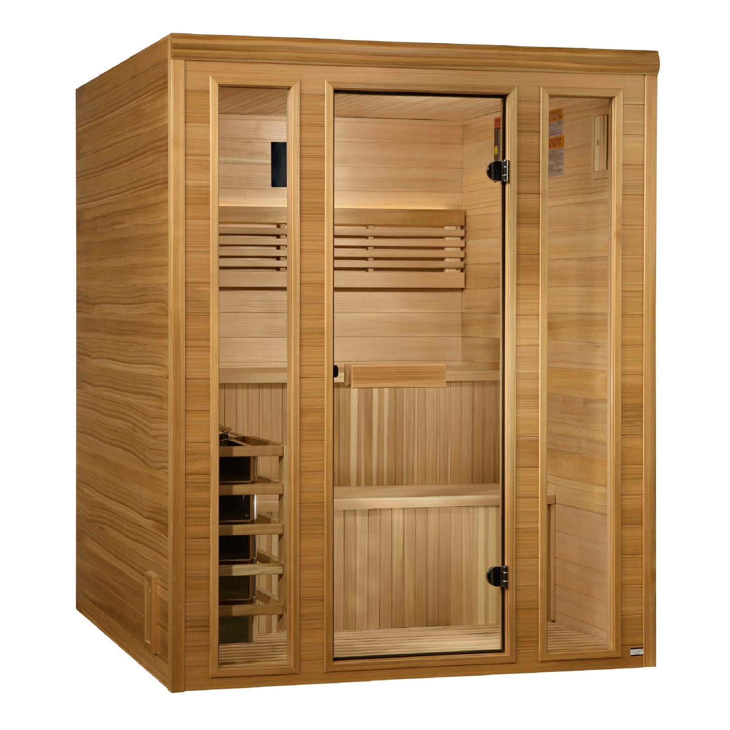 Golden Designs 2025 Engelberg Edition 4 - 6 Person Traditional Steam Sauna (GDI-7060-01) - Pacific Premium Clear Cedar