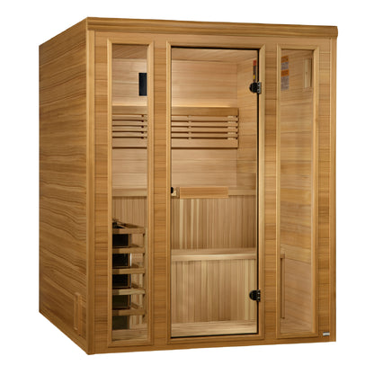 Golden Designs 2025 Engelberg Edition 4 - 6 Person Traditional Steam Sauna (GDI-7060-01) - Pacific Premium Clear Cedar