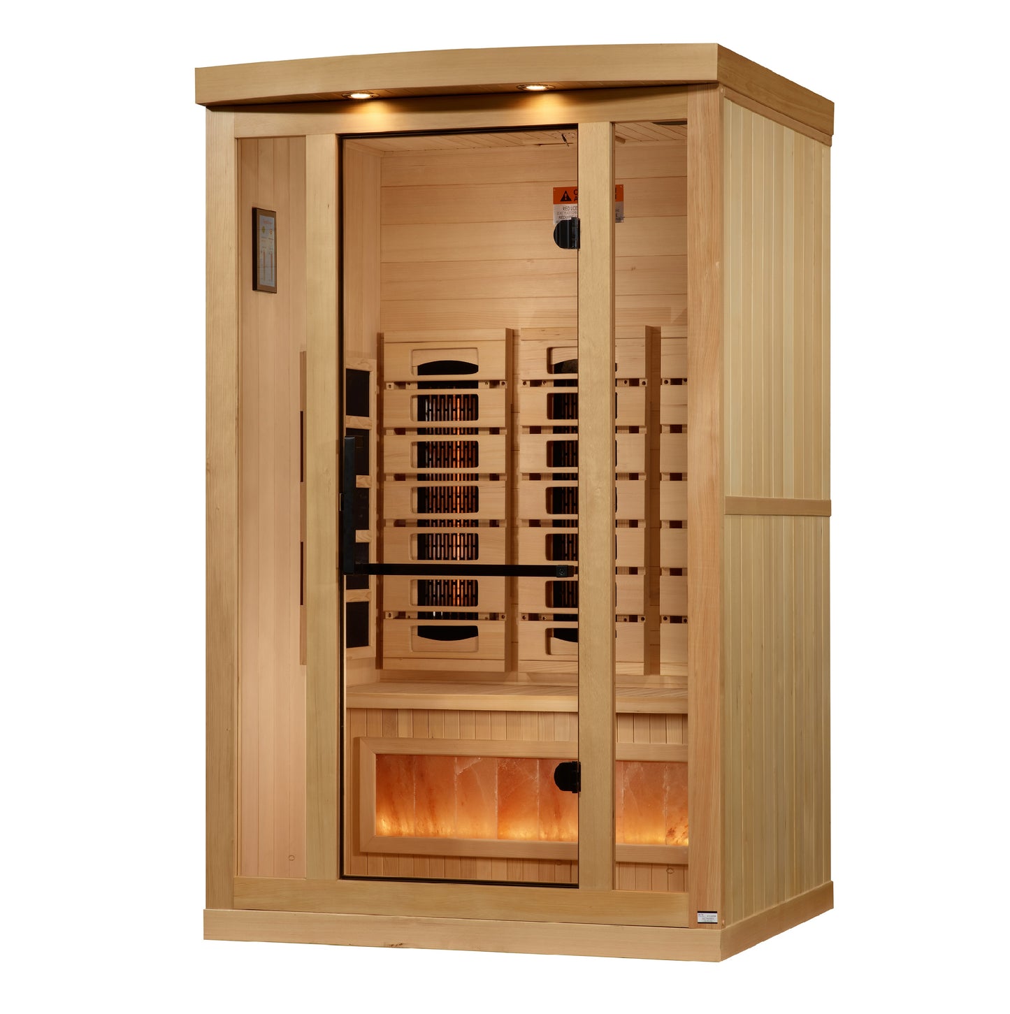 Golden Designs 2-Person Full Spectrum PureTech™ Near Zero  EMF FAR Infrared Sauna with Himalayan Salt Bar