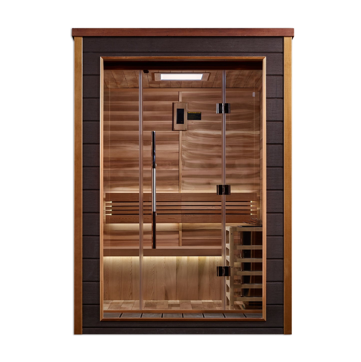 Golden Designs Narvik 2 Person Outdoor Traditional Sauna (GDI-8202-01) - Canadian Red Cedar Interior