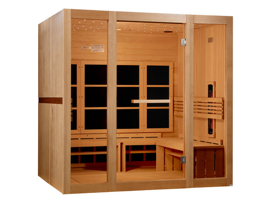 ***New 2026 Model*** Golden Designs 8 Person Full Spectrum Near Zero EMF FAR IR Sauna